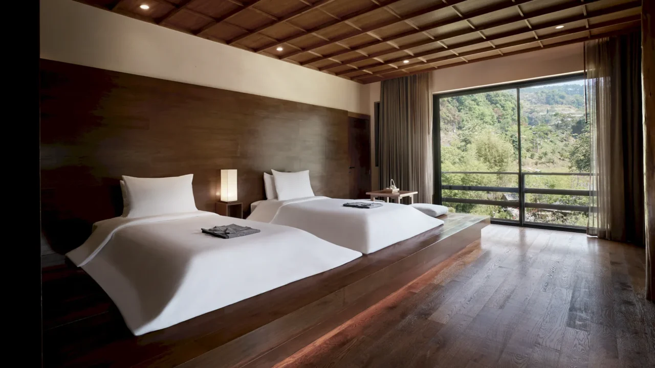 Mountain view room at Onsen