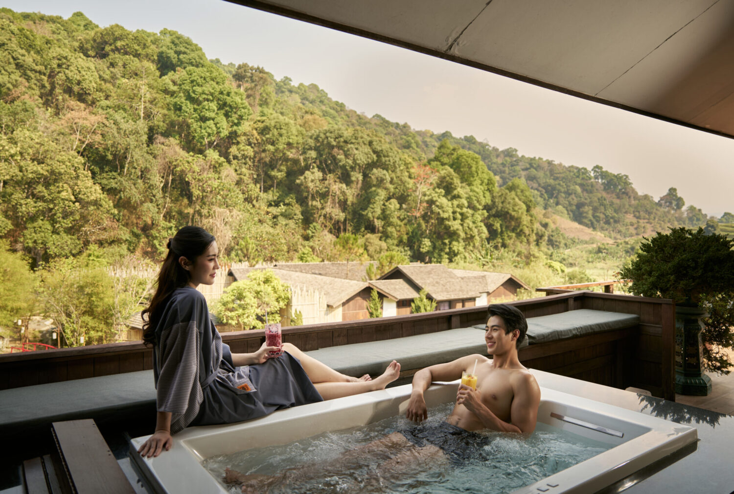 Onsen @ Moncham mountain ryokan resort above Mae Rim, Chiang Mai